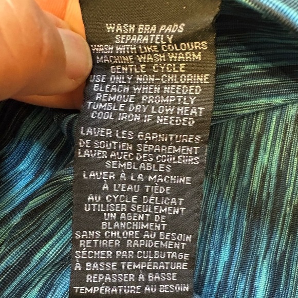 Teal activewear sportsbra knee length stretchy halter dress women's size Medium - Picture 11 of 11